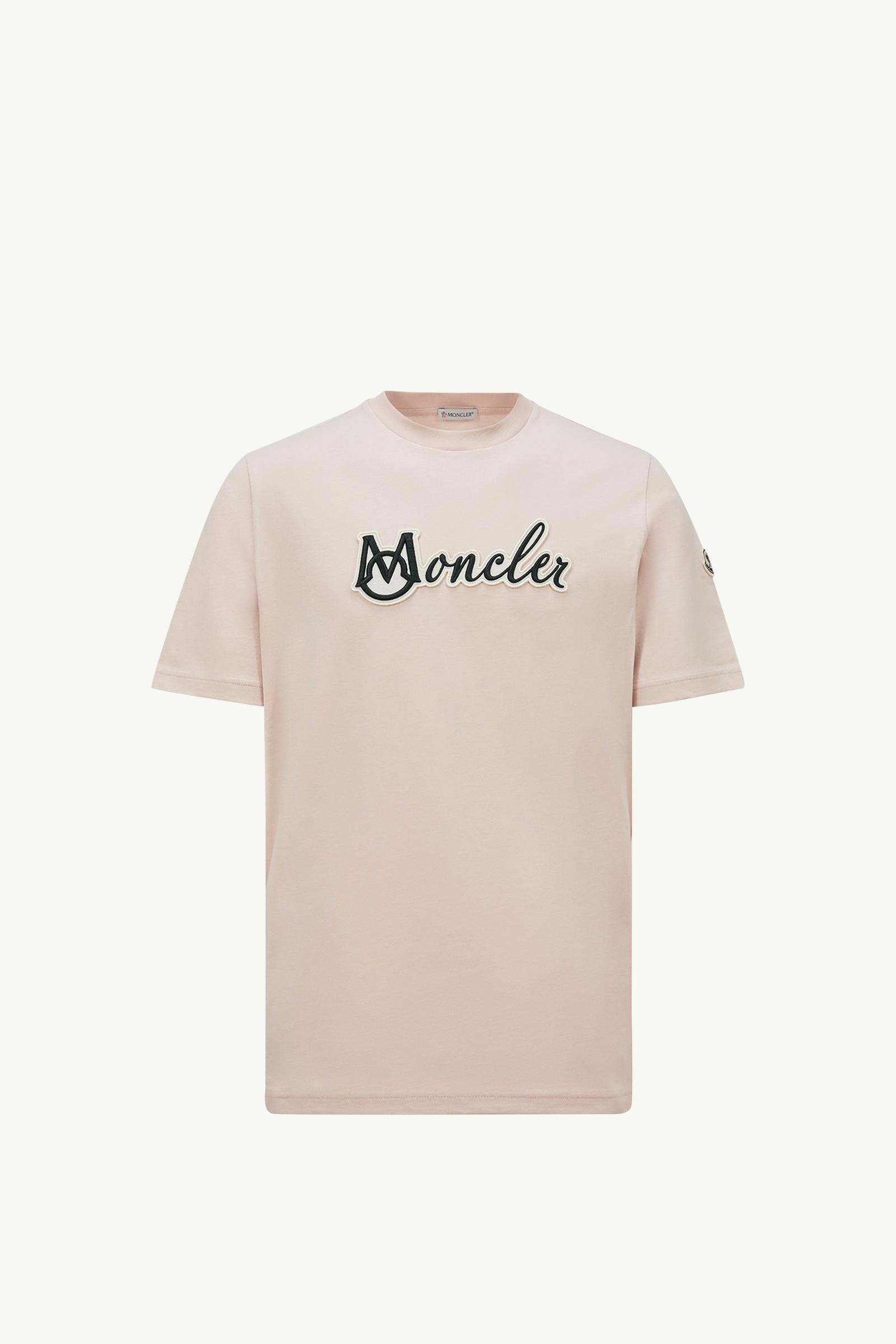 Light Pink Embroidered Varsity Logo Cotton T-shirt - Polos