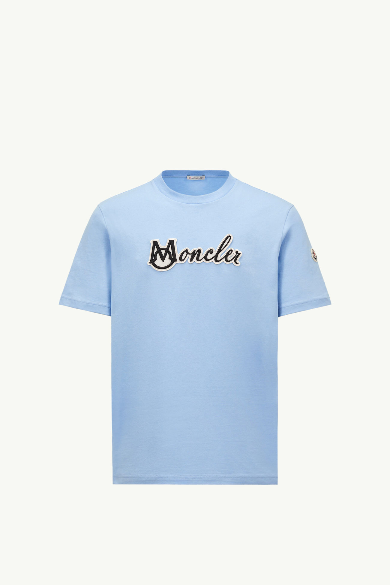 男士学院风标识刺绣棉质T恤 男士 浅蓝色 Moncler 2
