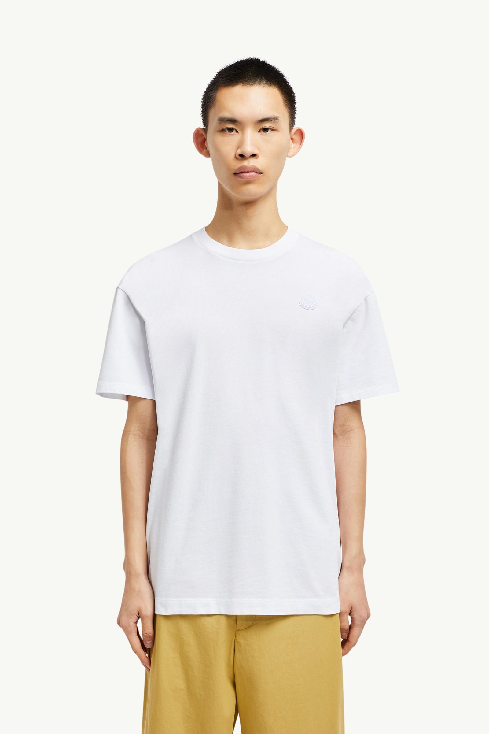 Graffiti Logo Cotton T-Shirt Men White Moncler 3
