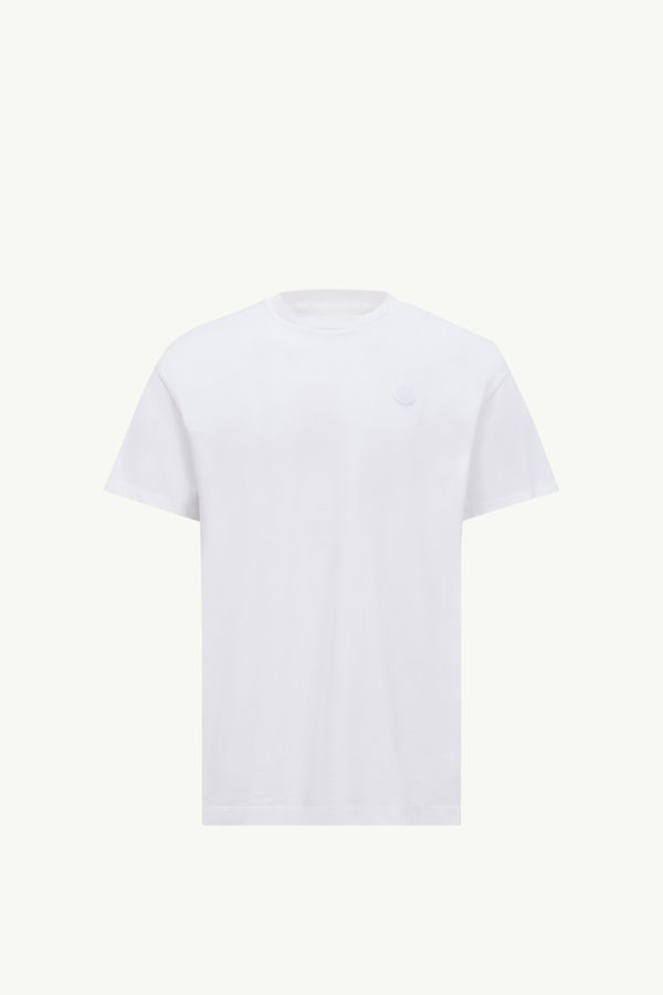 T-Shirt aus Baumwolle mit Graffiti-Logo Herren Weiß Moncler 2