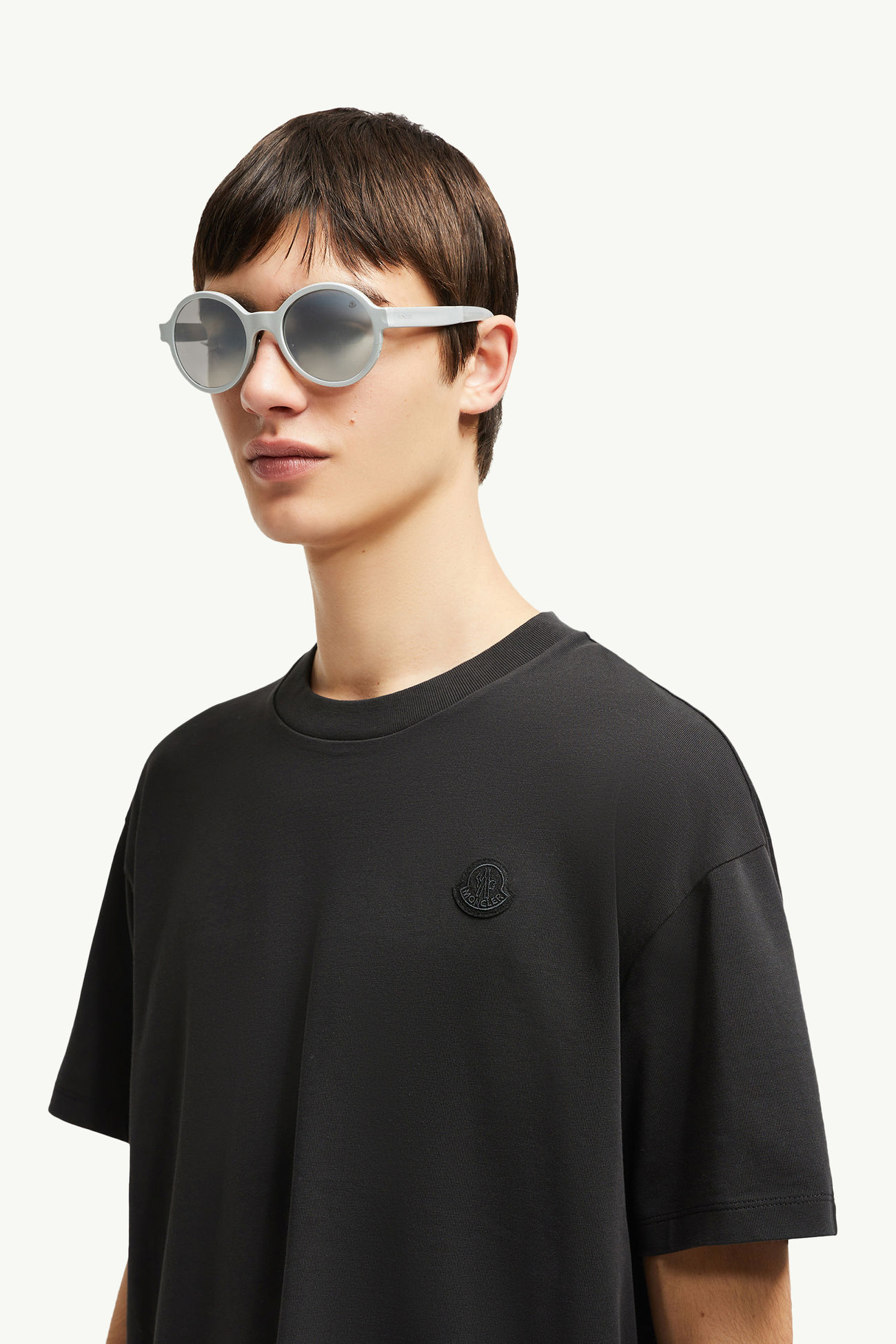 Graffiti Logo Cotton T-Shirt Men Black Moncler 1