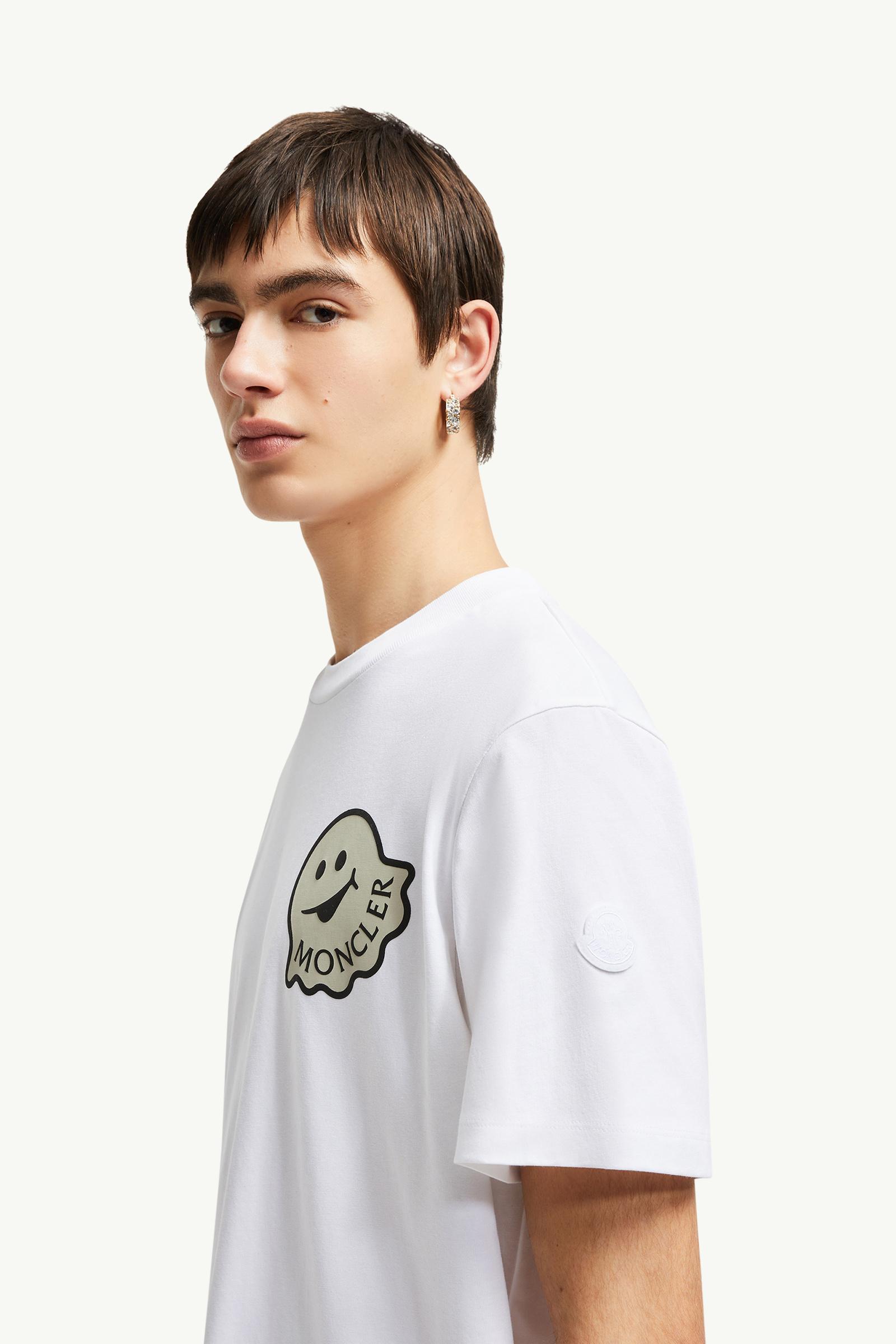 Cartoon Logo Cotton T-Shirt Men White Moncler 1