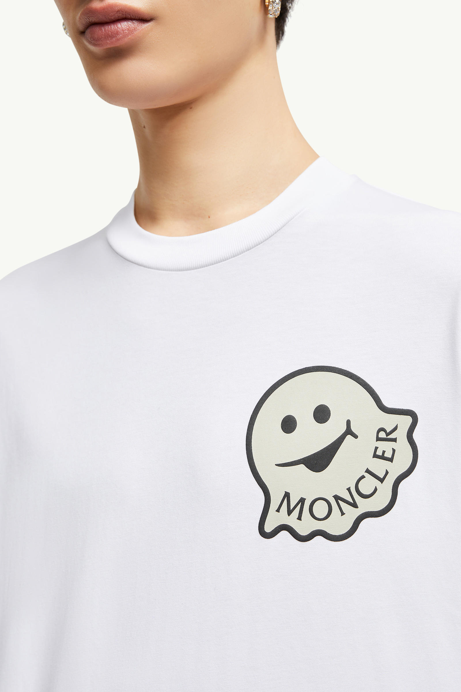Cartoon Logo Cotton T-Shirt Men White Moncler 5