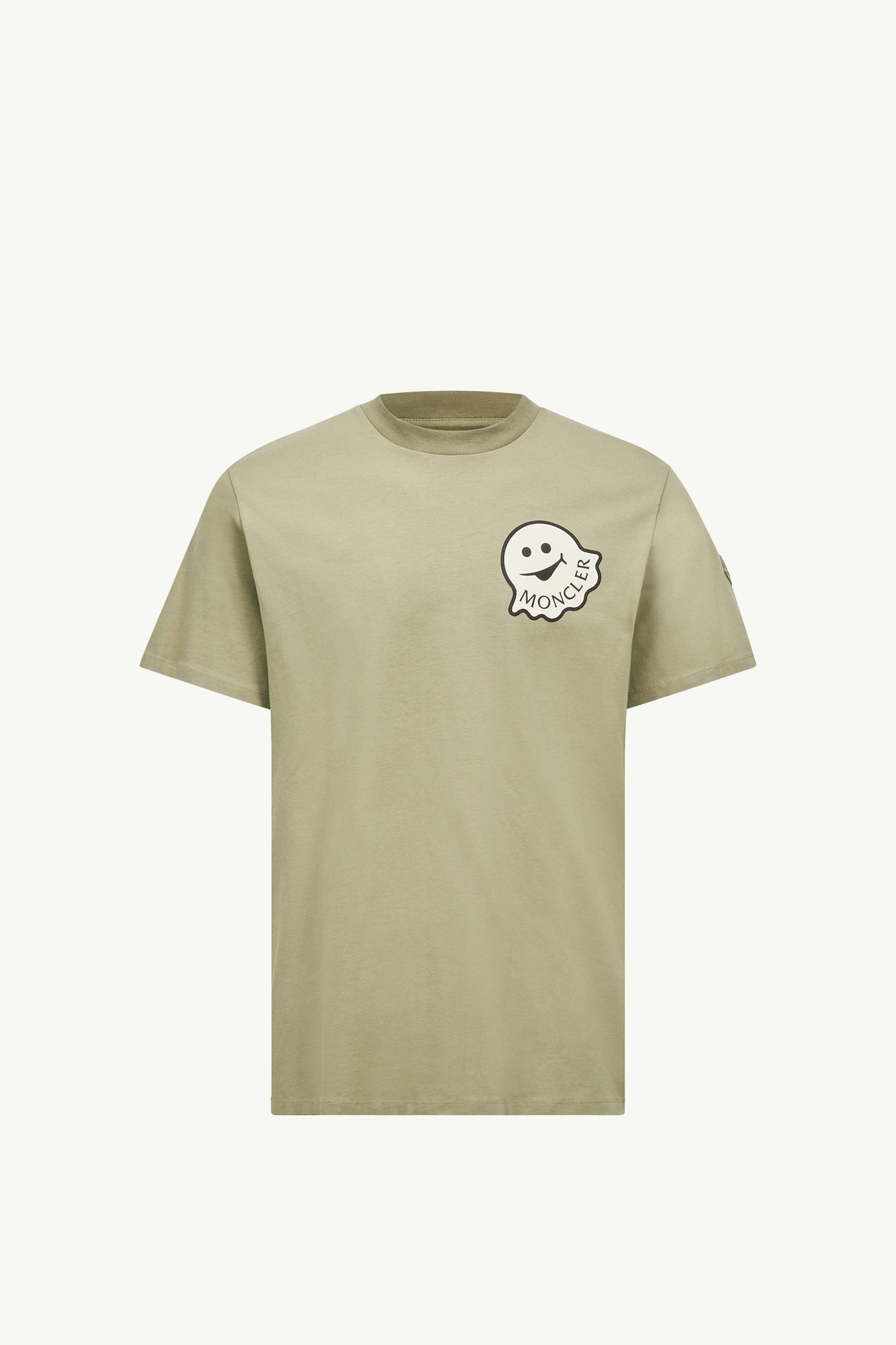 Cartoon Logo Cotton T-Shirt Men Sage Green Moncler 2