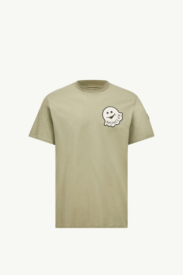 T-shirt in cotone con logo cartoon Uomo Verde Salvia Moncler 2