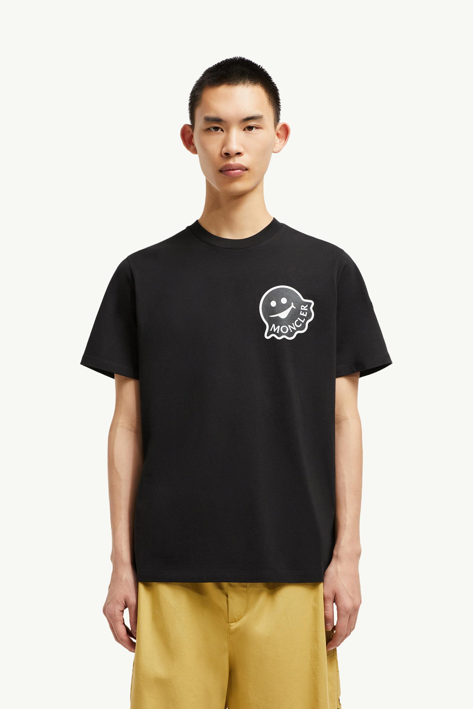 Black Cartoon Logo Cotton T-Shirt - Polos & T-shirts for Men Black Cartoon Logo Cotton T-Shirt - Polos & T-shirts for Men