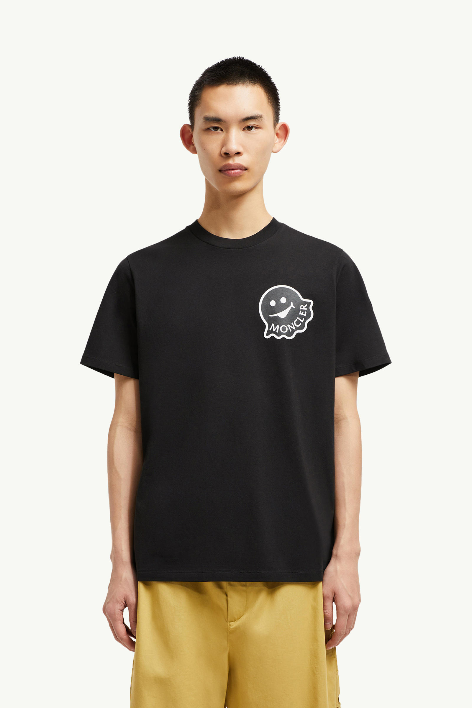 T-shirt en coton à logo Hommes Noir Moncler 3