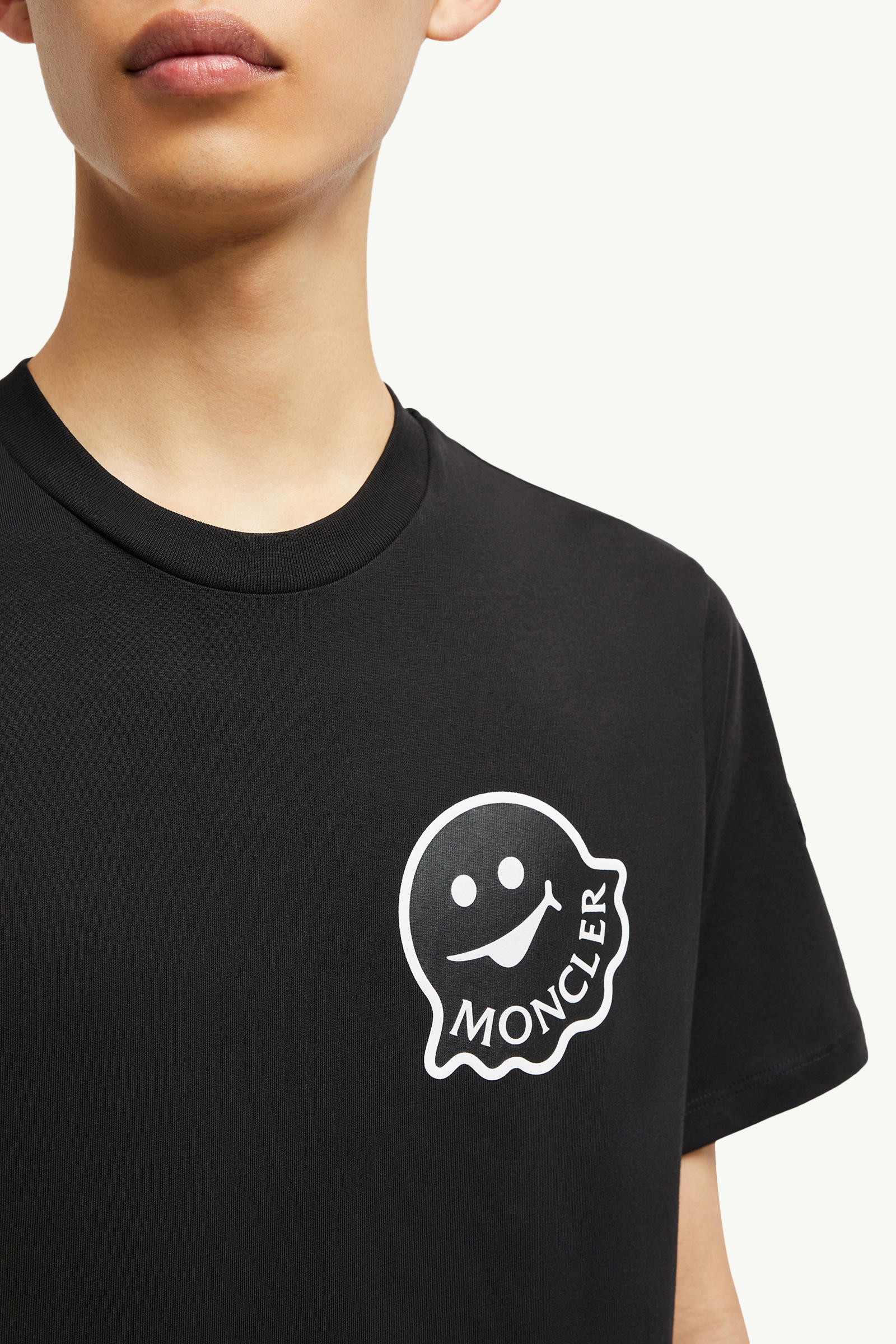 T-shirt en coton à logo Hommes Noir Moncler 5