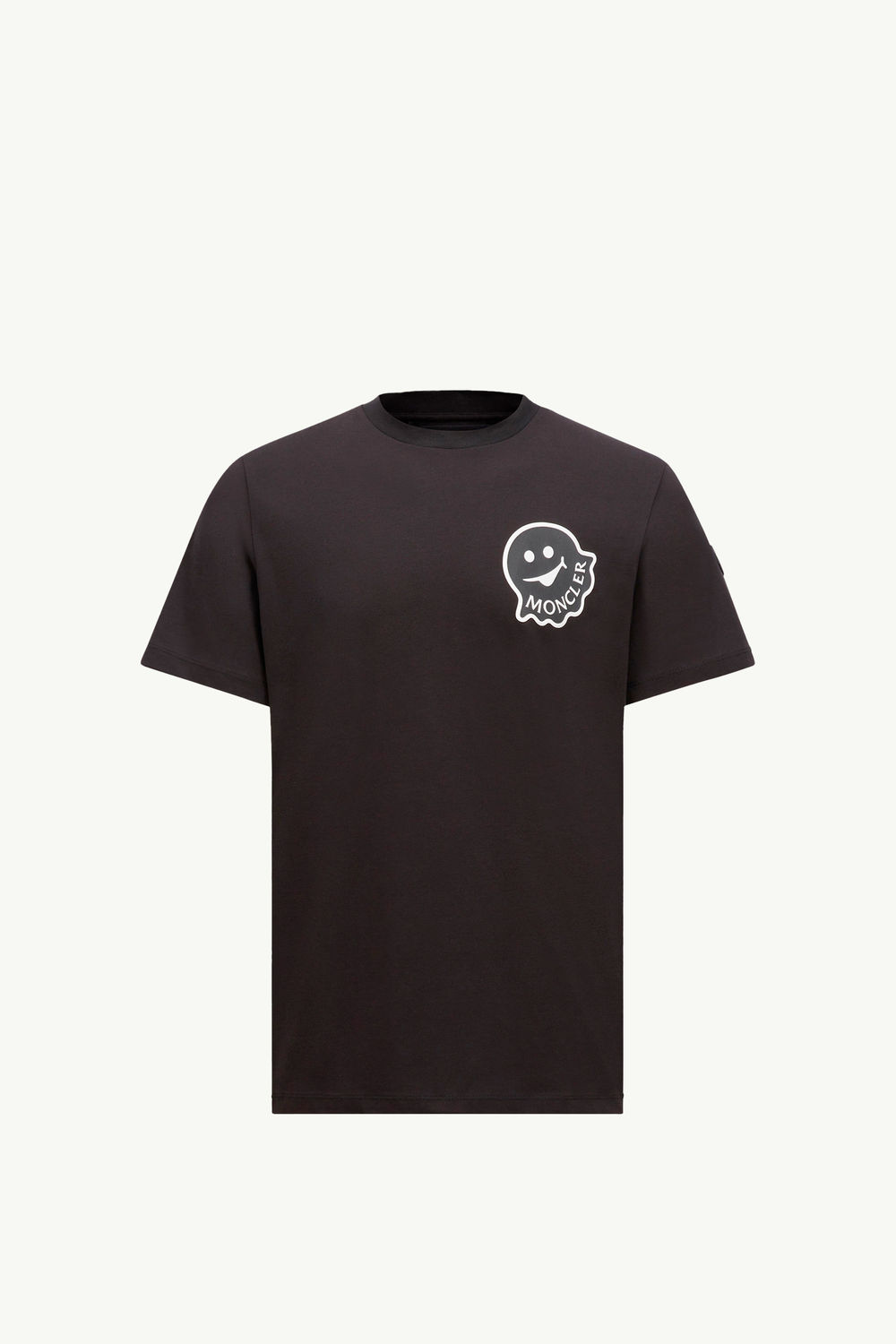 Cartoon Logo Cotton T-Shirt Men Black Moncler 2