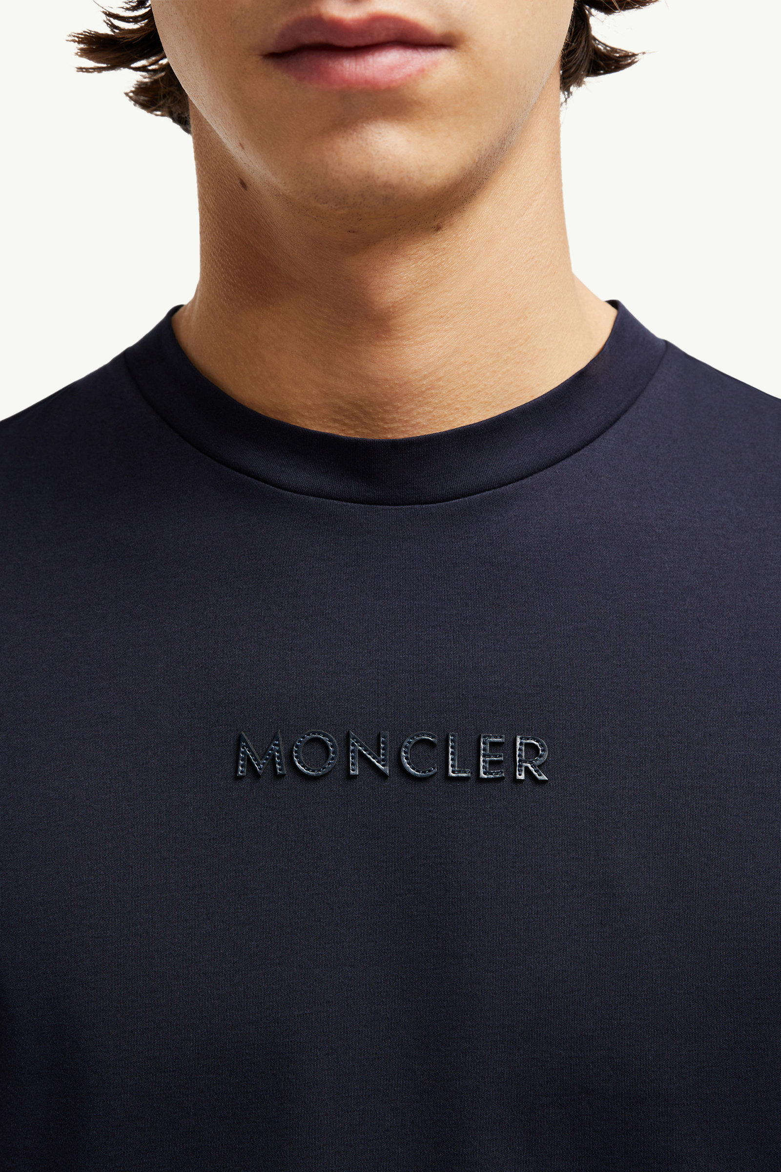 貼片標誌棉質T恤 男士 海軍藍色 Moncler 5