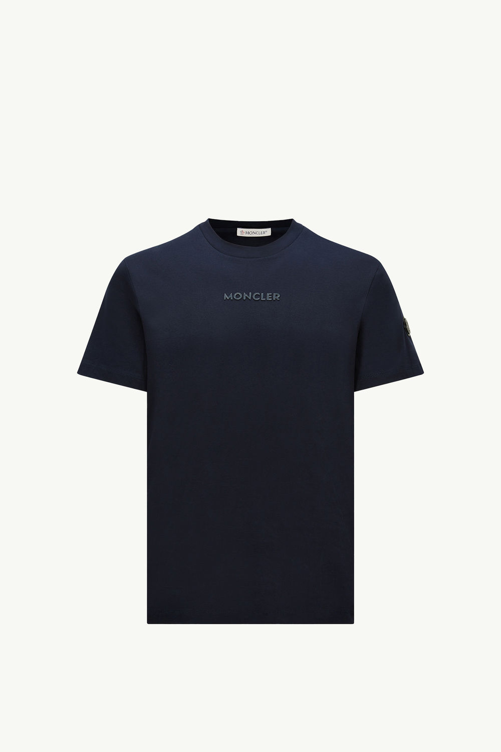 Patch Logo Cotton T-shirt Men Navy Blue Moncler 2