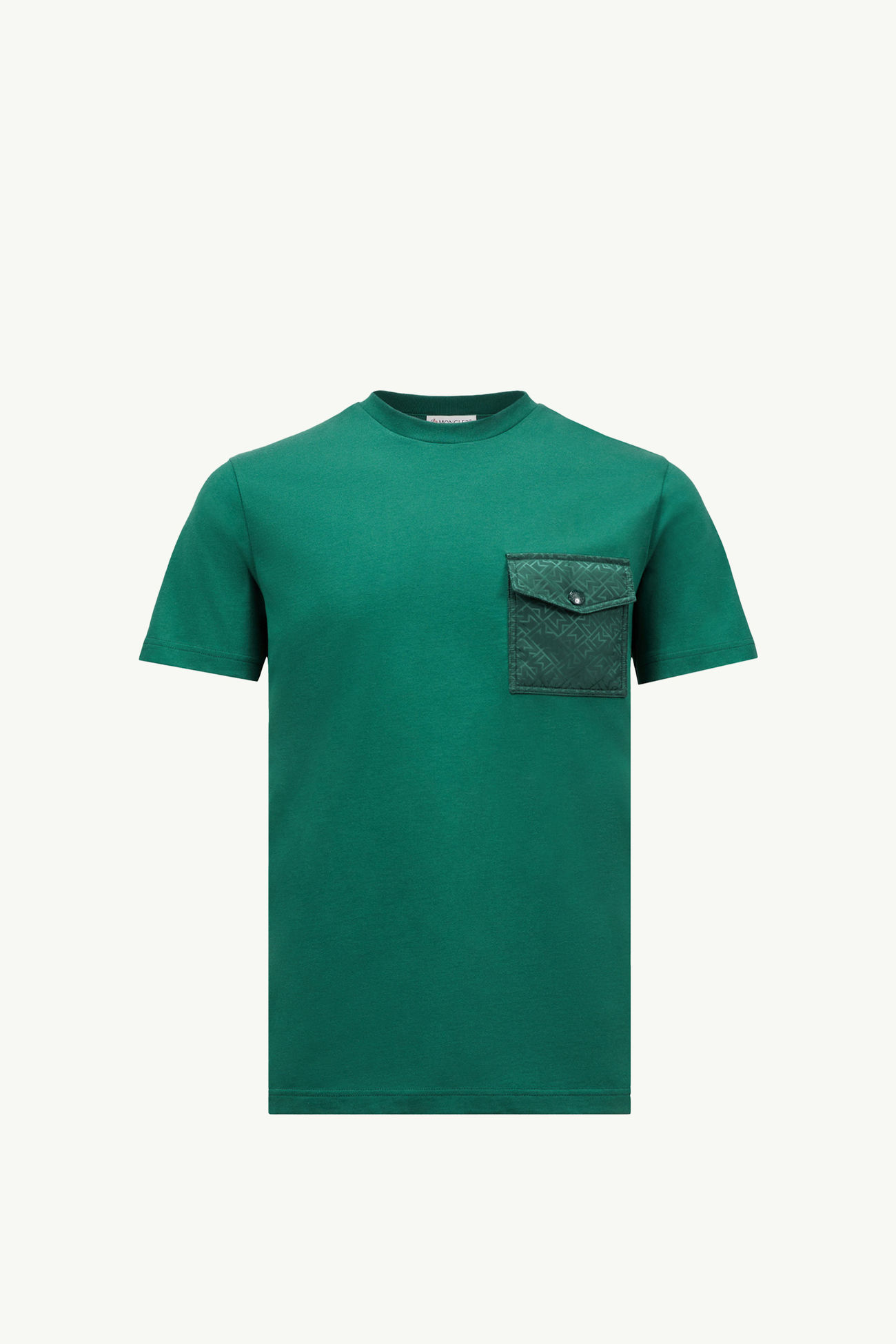 Monogram T-shirt en coton avec poche Hommes Vert Émeraude Moncler 2