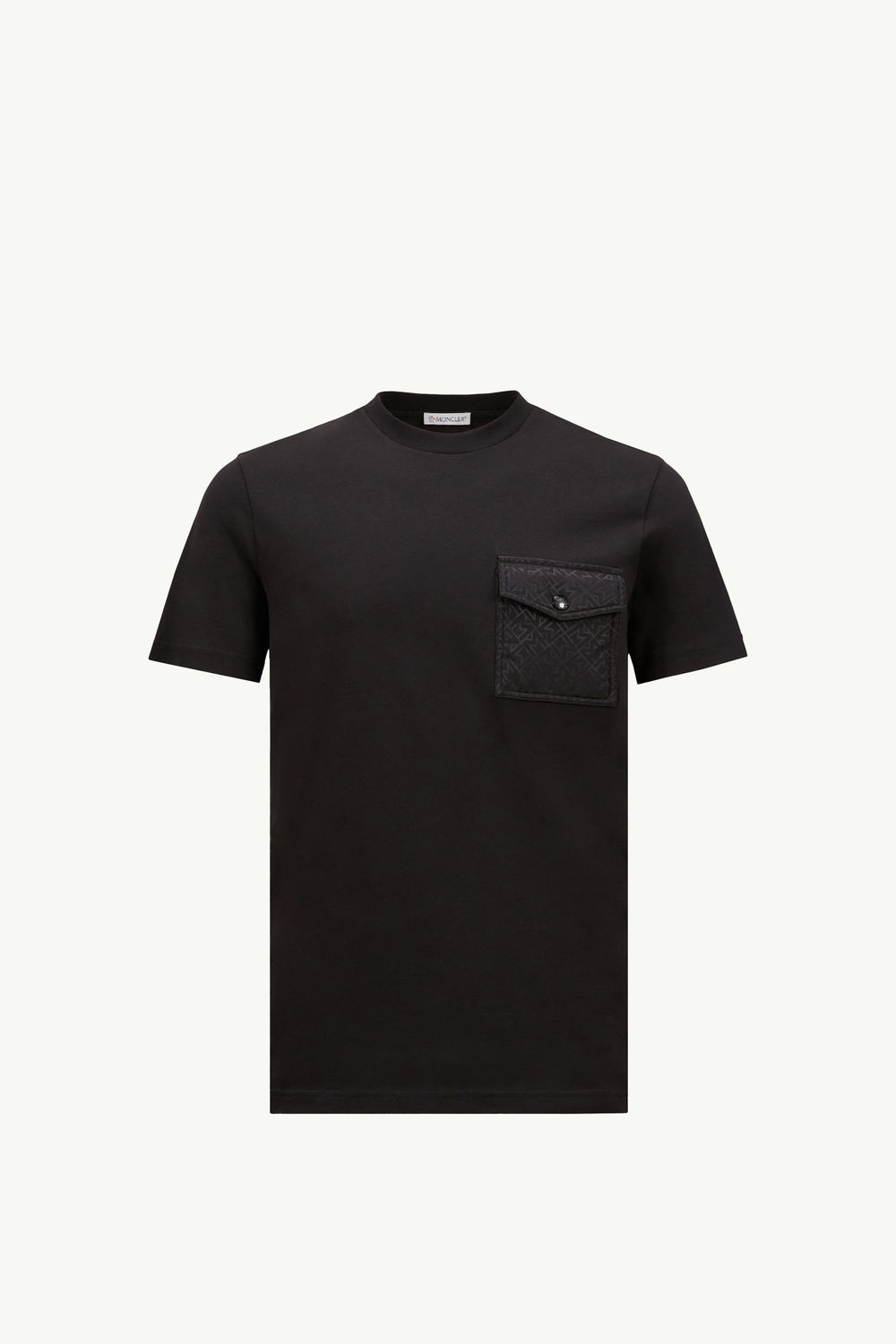 Monogram Cotton T-Shirt With Pocket Men Black Moncler 2
