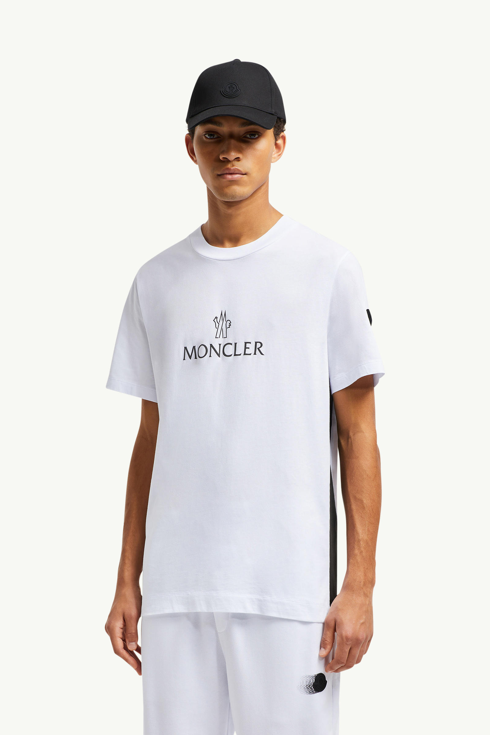 Logo Cotton T-Shirt Men Optical White Moncler 0