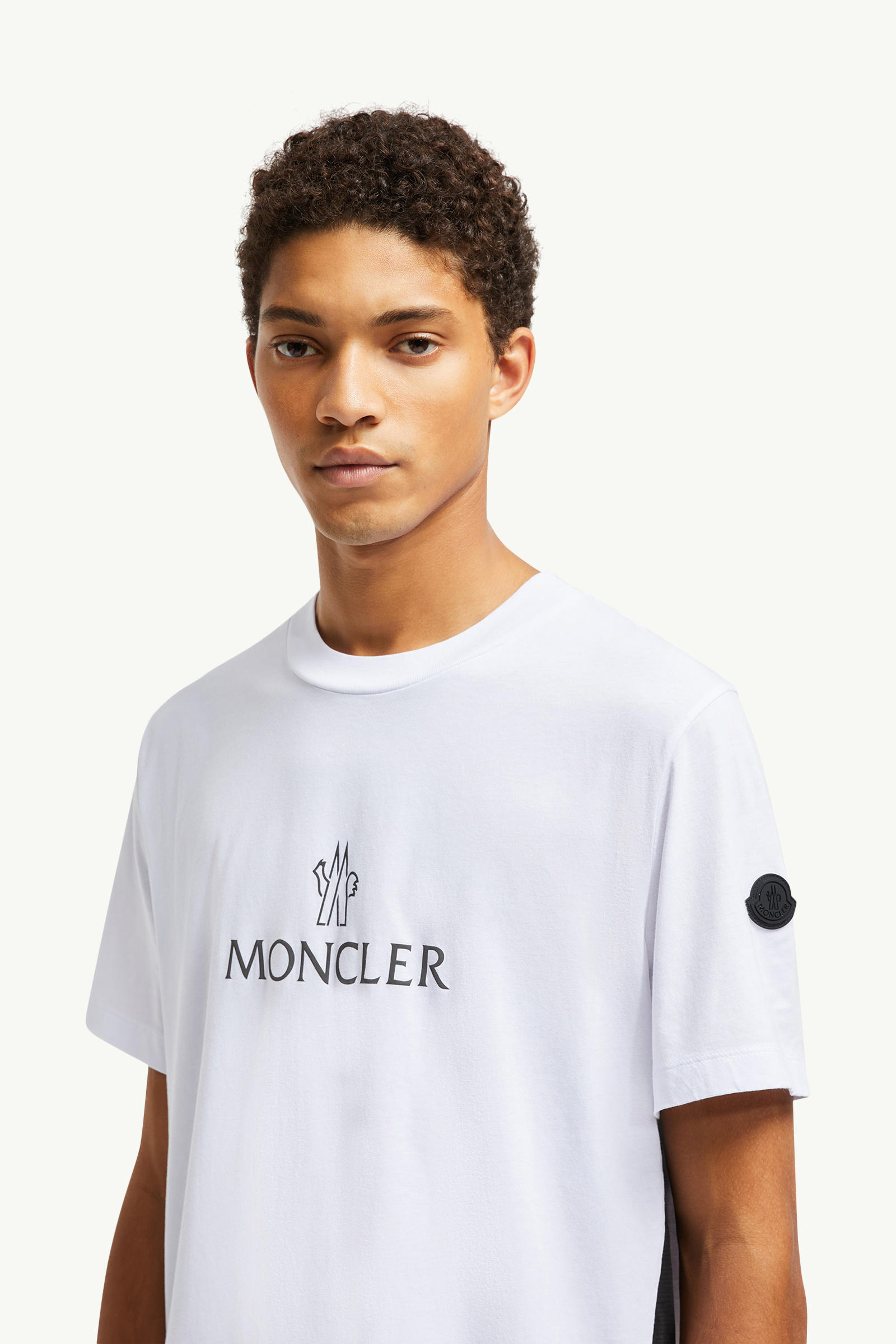 Logo Cotton T-Shirt Men Optical White Moncler 1