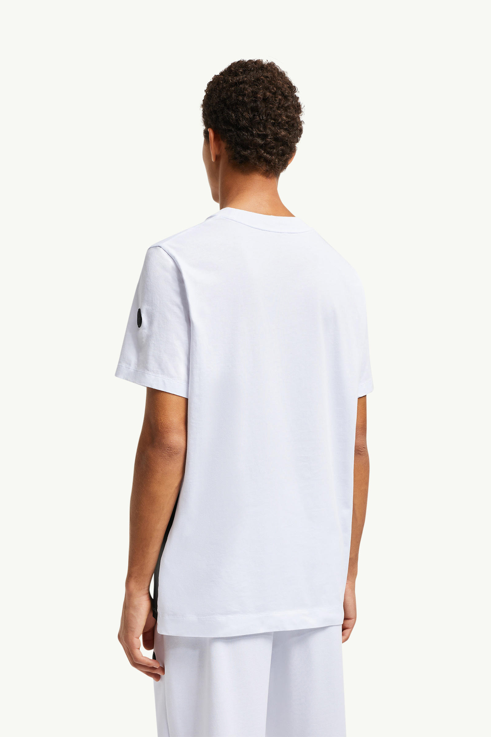 Logo Cotton T-Shirt Men Optical White Moncler 4