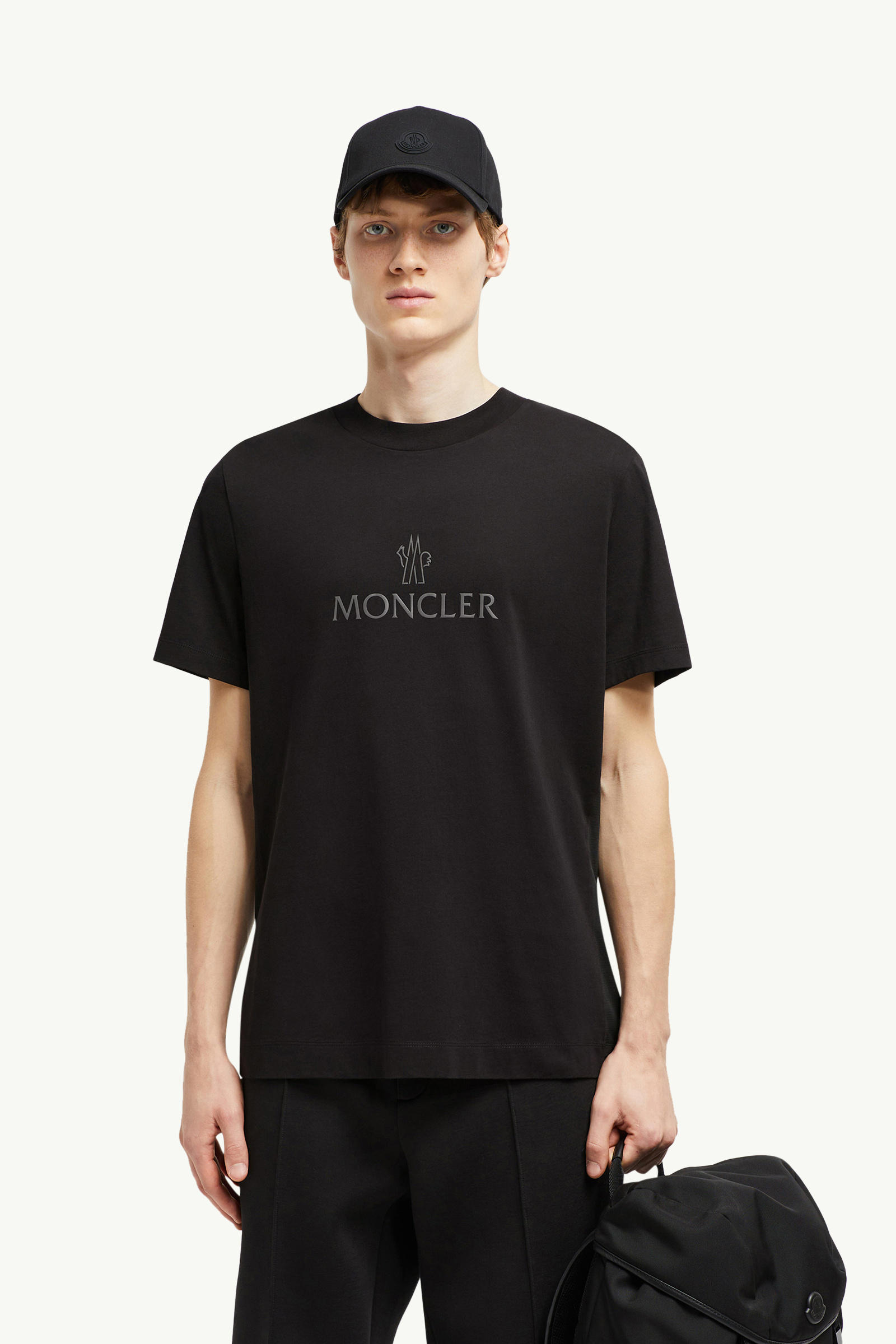 Logo Cotton T-Shirt Men Black Moncler 0