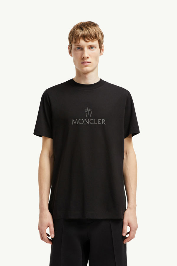 Logo Cotton T-Shirt Men Black Moncler 3