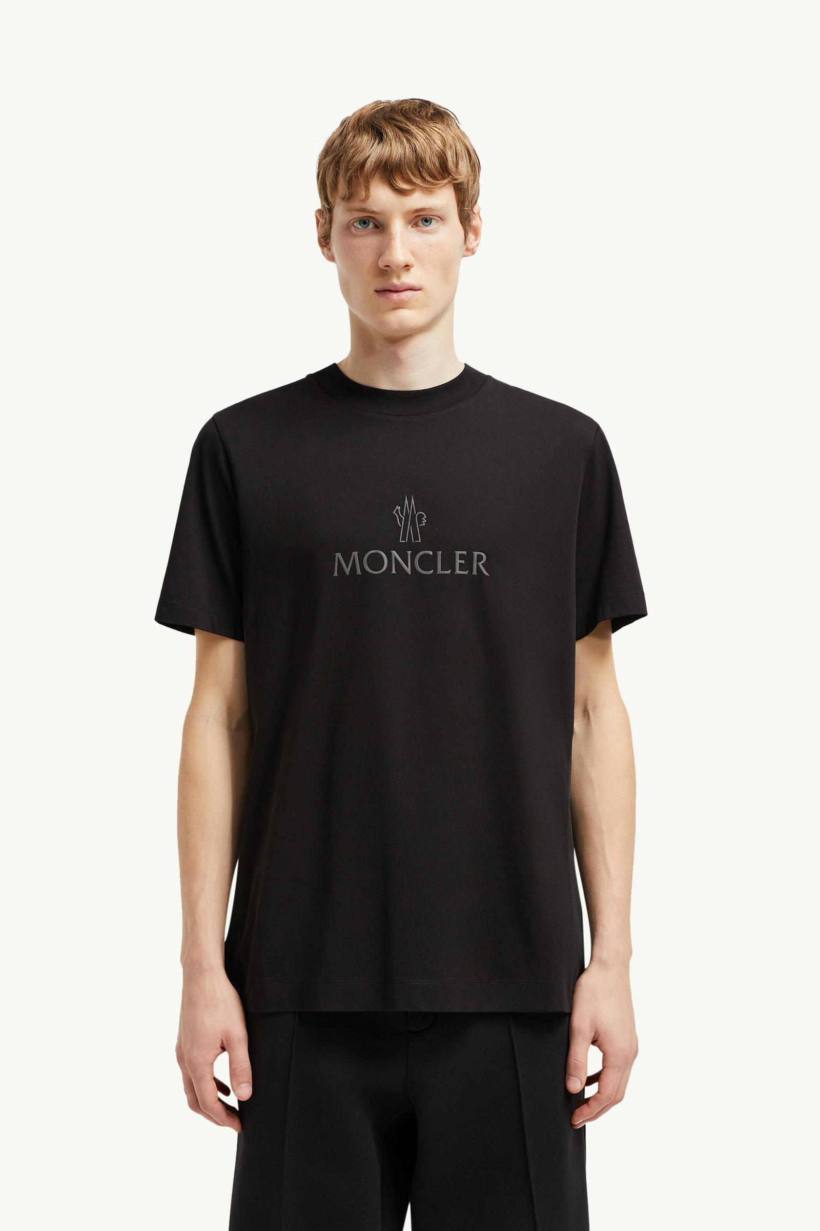 Logo Cotton T-Shirt Men Black Moncler 3