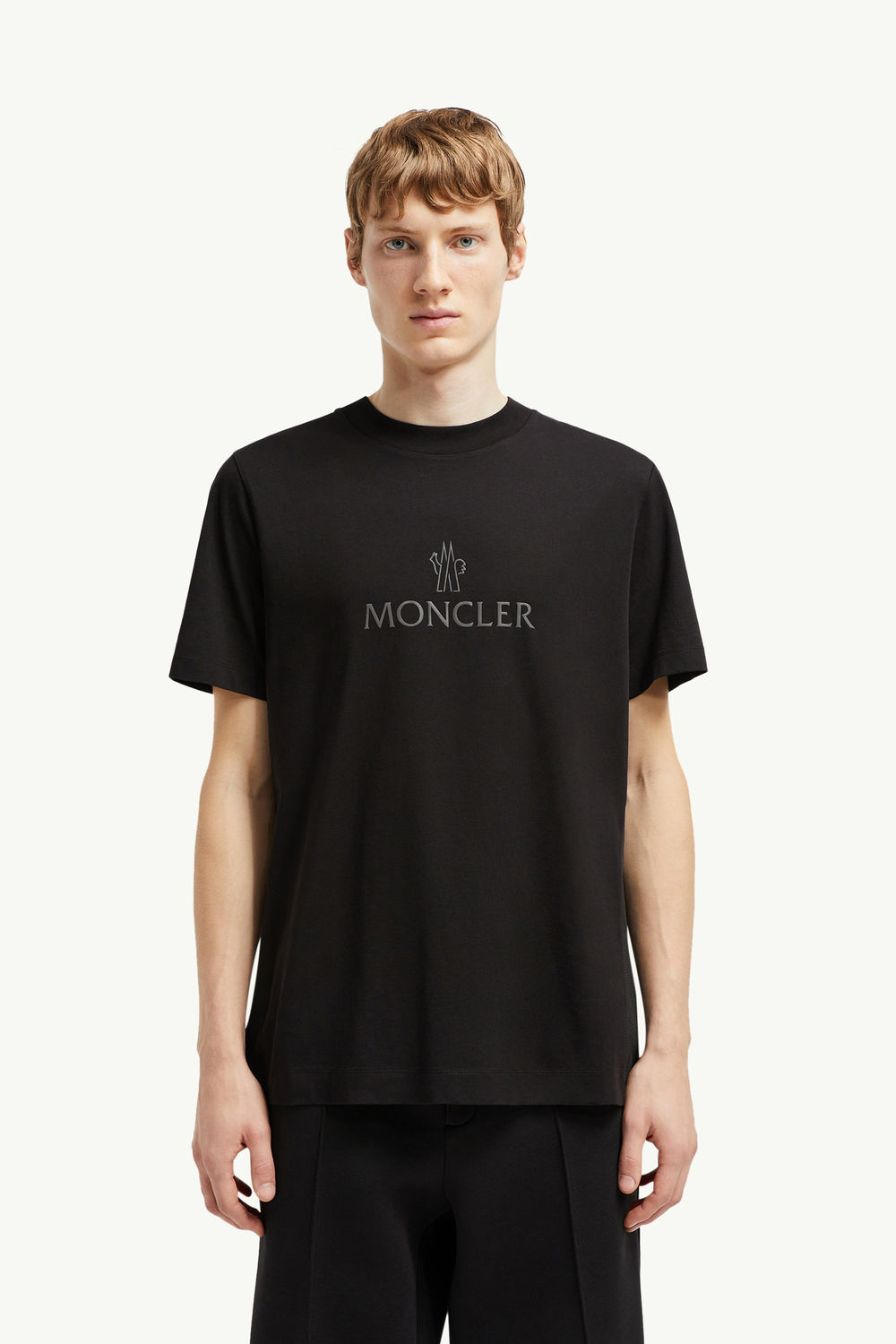 T-Shirt aus Baumwolle mit Logo Herren Schwarz Moncler 3