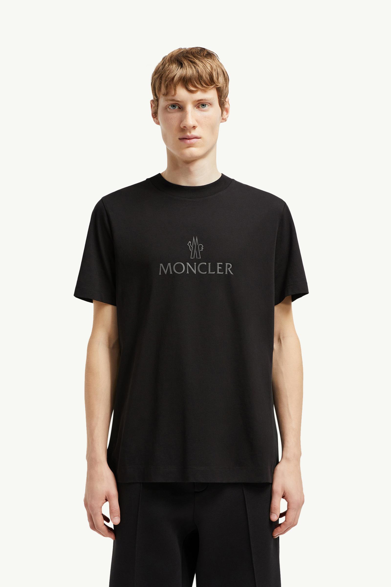 MONCLER Slim Fit ブラックポロシャツ ブラック Tシャツ : Tシャツ＆ポロシャツ 向けの メンズ