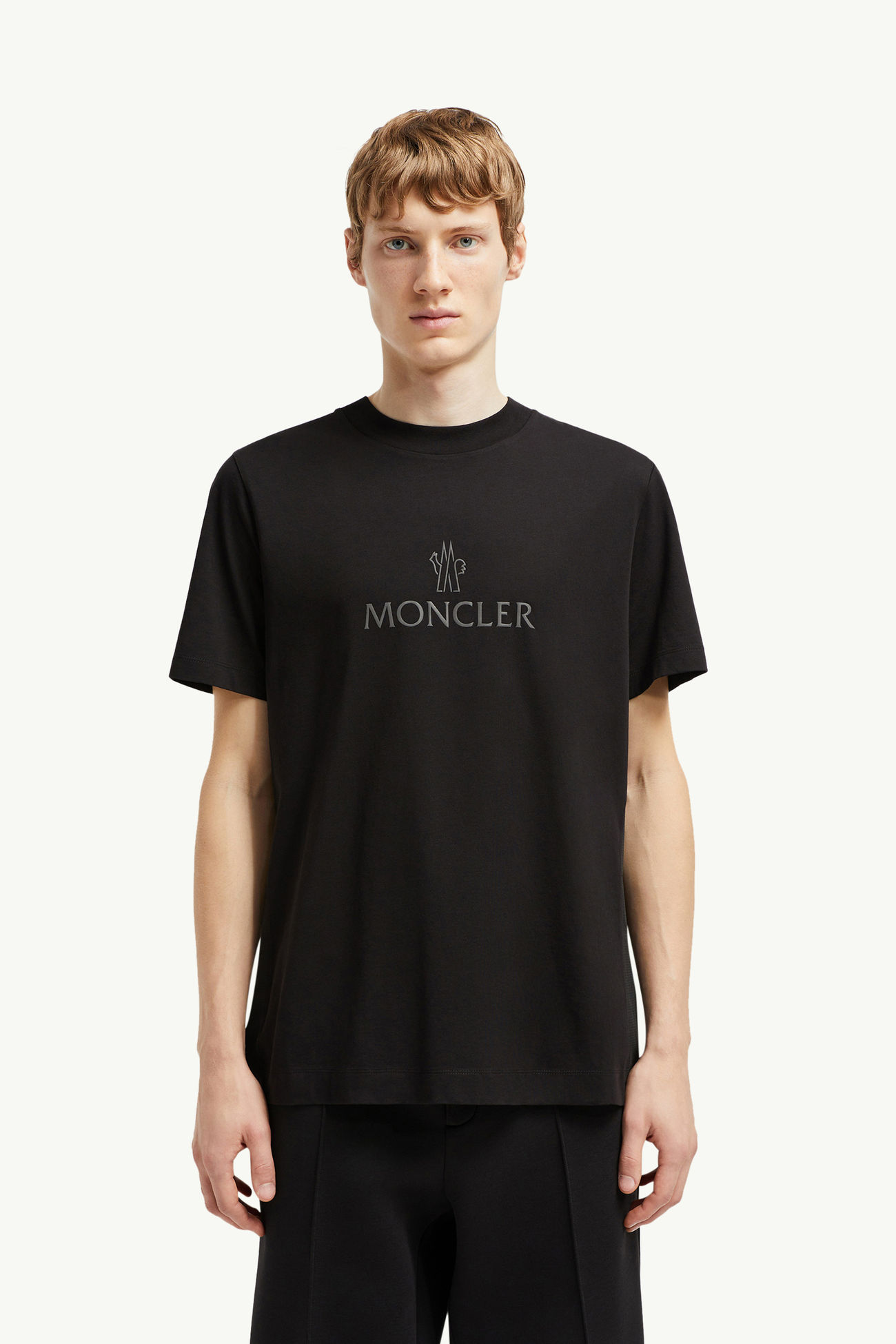男士标识棉质T恤 男士 黑色 Moncler 3