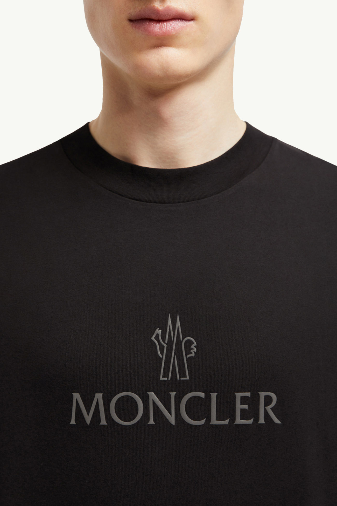 T-shirt en coton à logo Hommes Noir Moncler 5