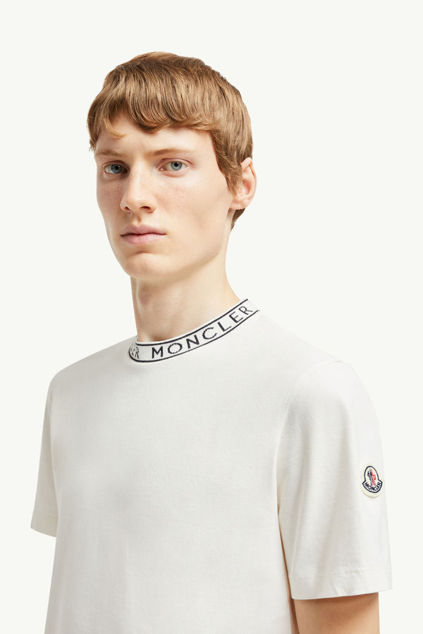 Logo-Trimmed Cotton T-Shirt Men Off White Moncler 1