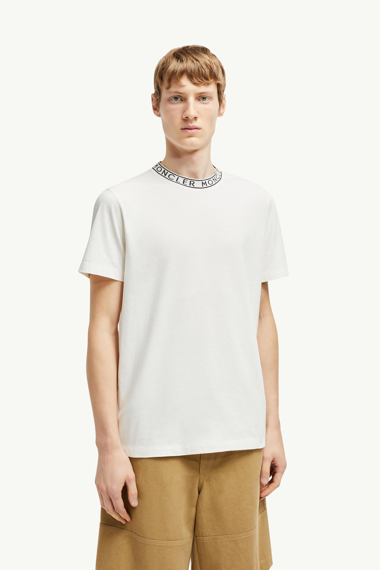 Logo-Trimmed Cotton T-Shirt Men Off White Moncler 3