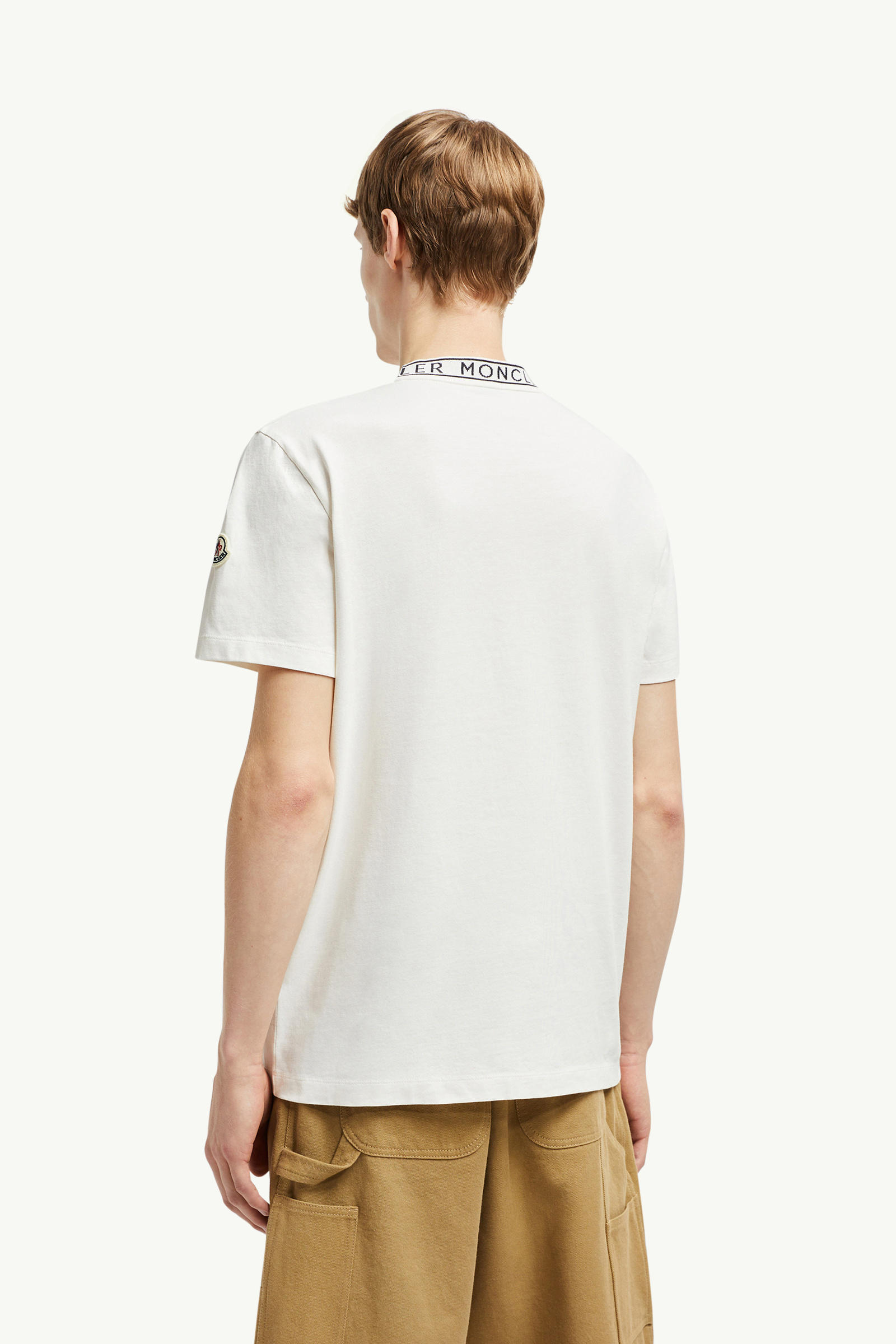 Logo-Trimmed Cotton T-Shirt Men Off White Moncler 4