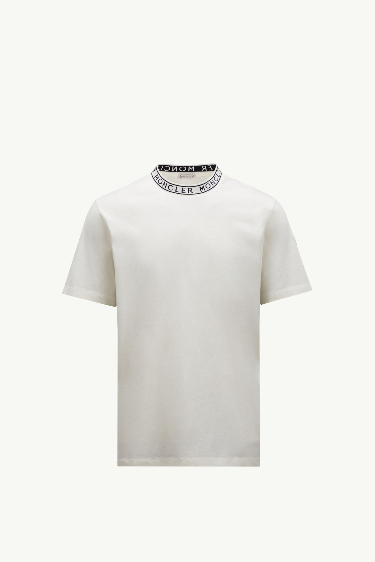T-shirt in cotone con finitura logata Uomo Bianco Moncler 2