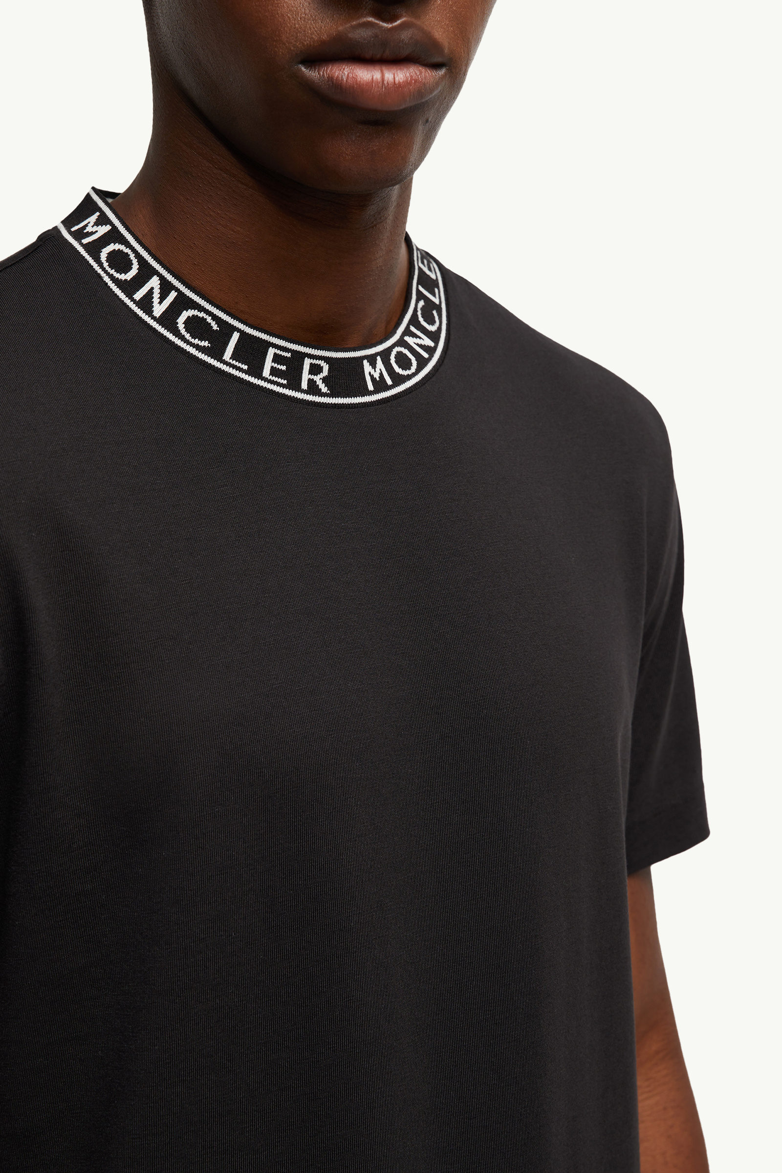 Logo-Trimmed Cotton T-Shirt Men Black Moncler 5