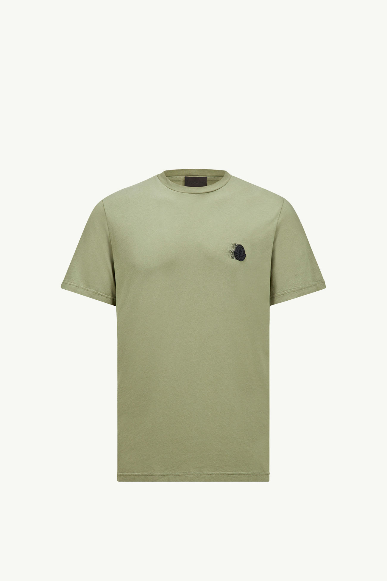 Faded Logo Motif Cotton T-Shirt Men Sage Green Moncler 2