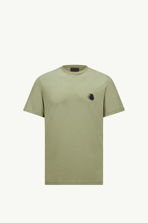 T-Shirt aus Baumwolle mit verblasstem Logo-Motiv Herren Salbeigrün Moncler 2