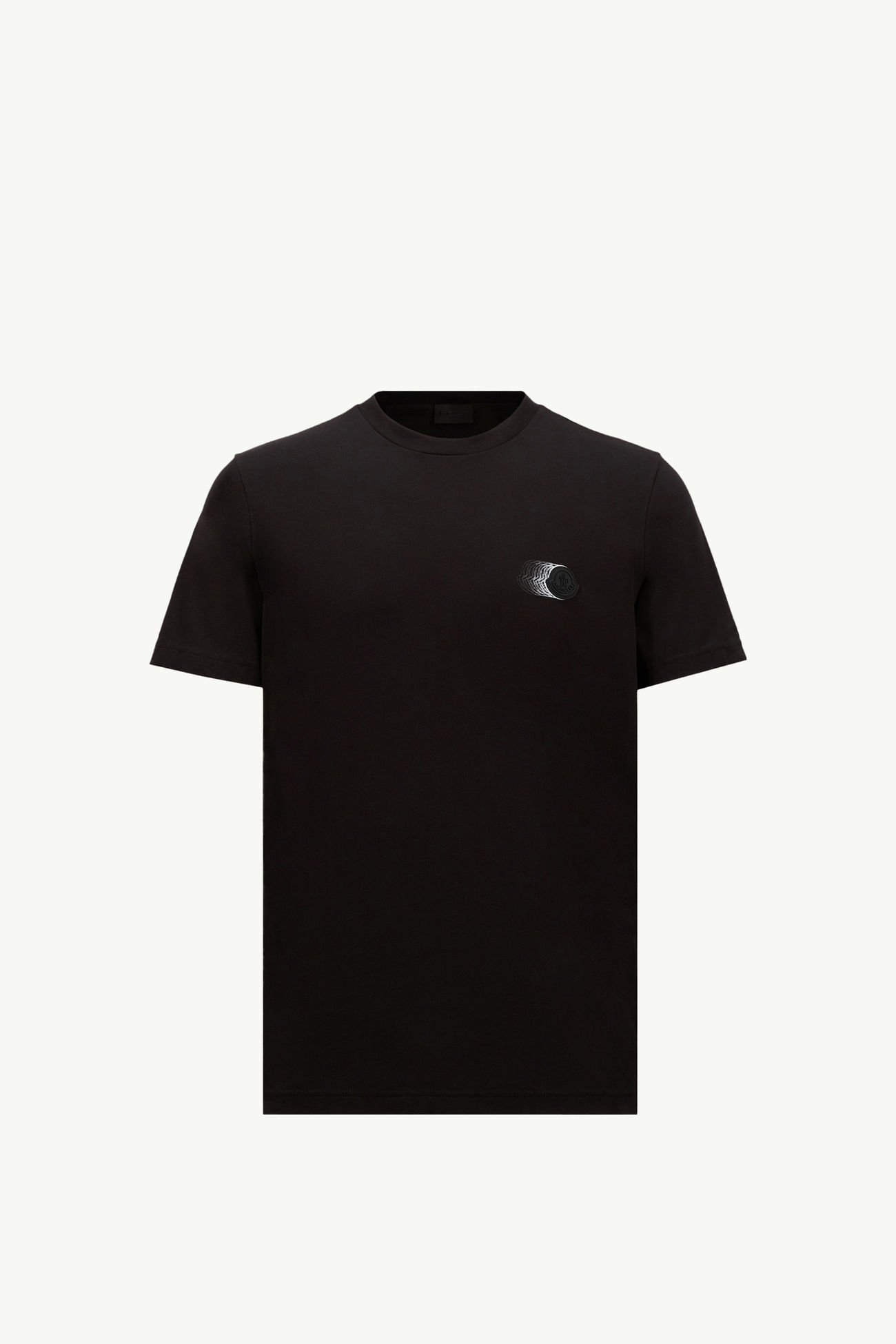 Faded Logo Motif Cotton T-Shirt Men Black Moncler 2