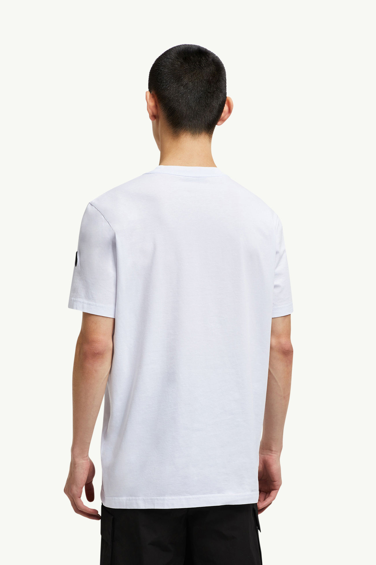 Faded Logo Cotton T-Shirt Men White Moncler 4