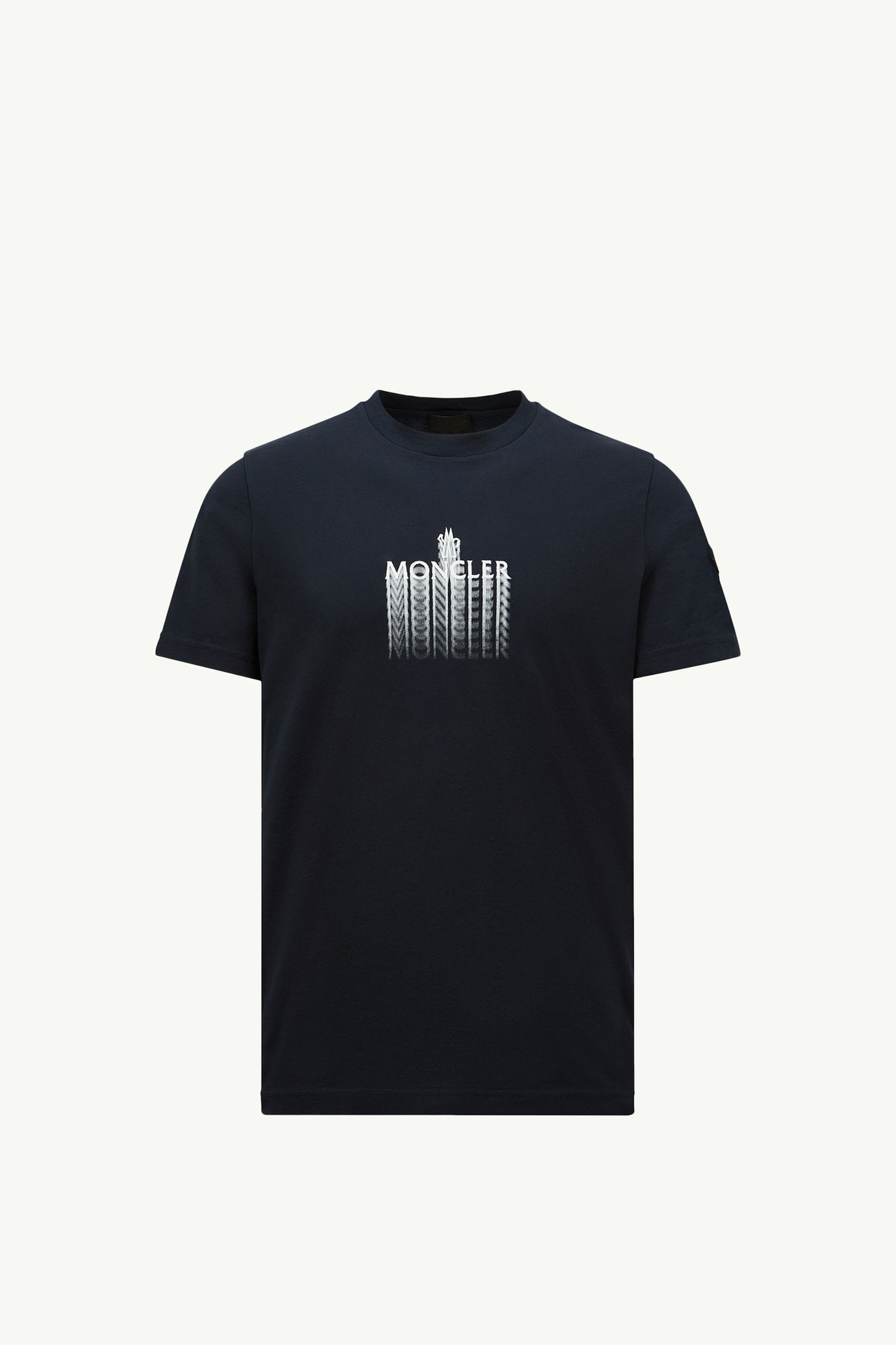 Faded Logo Cotton T-Shirt Men Navy Blue Moncler 2