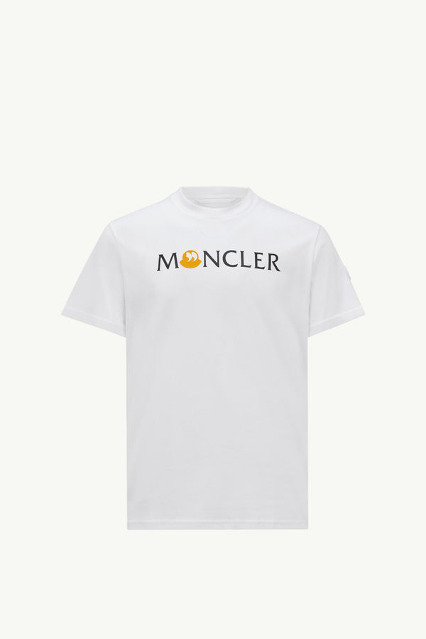 Punctuation Logo Cotton T-Shirt Men White Moncler 2