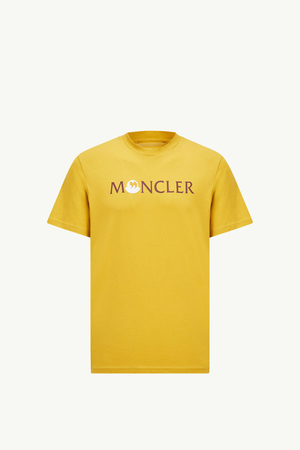 Punctuation Logo Cotton T-Shirt Men Yellow Moncler 2