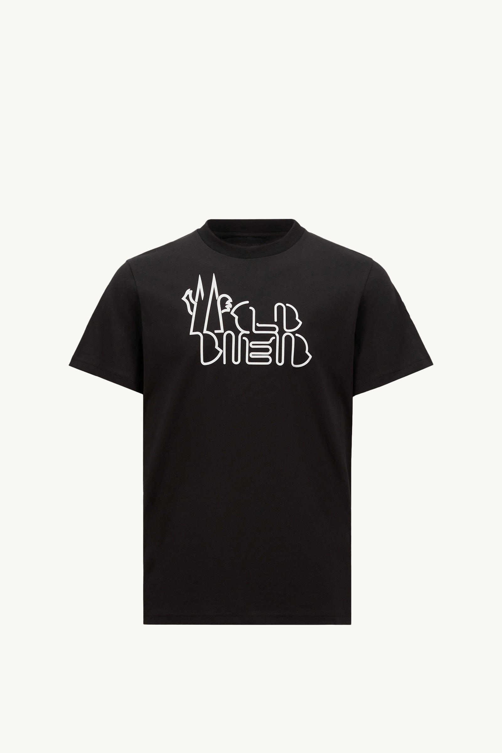 T-Shirt aus Baumwolle mit geschwungenem Logo Herren Schwarz Moncler 2