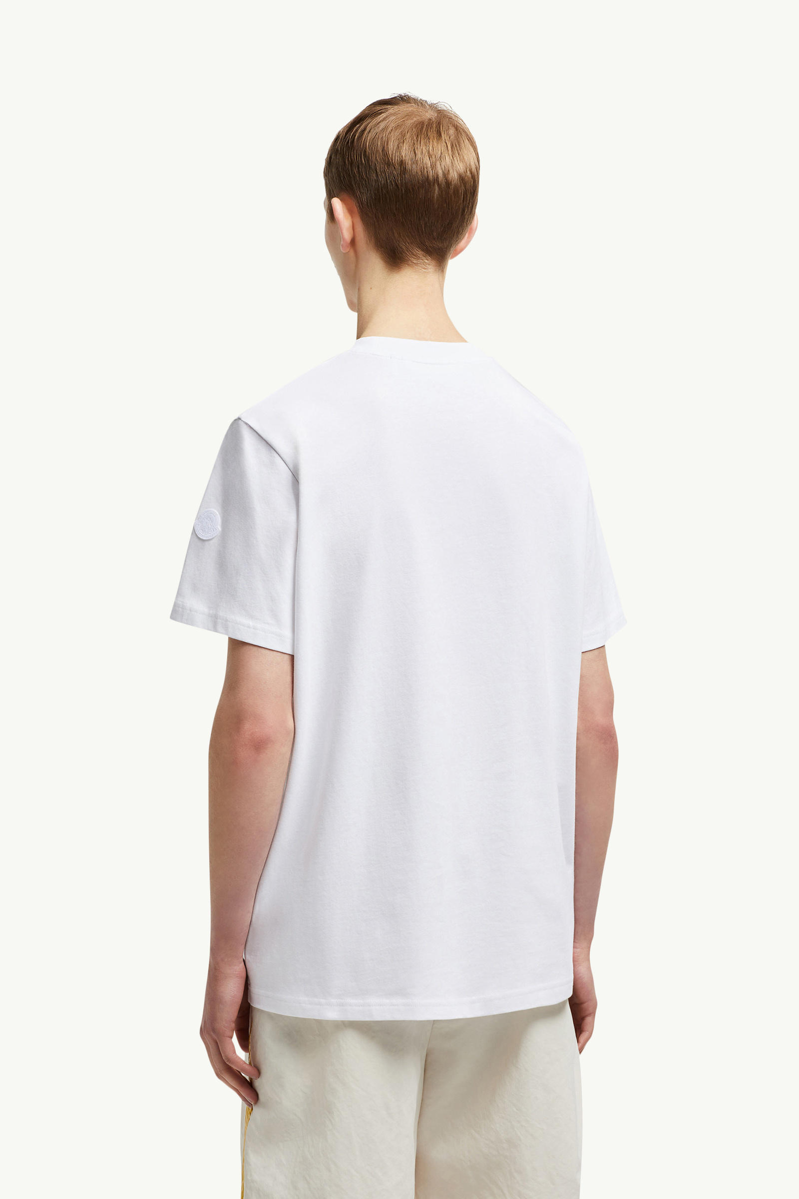 Logo Cotton T-Shirt Men White Moncler 4