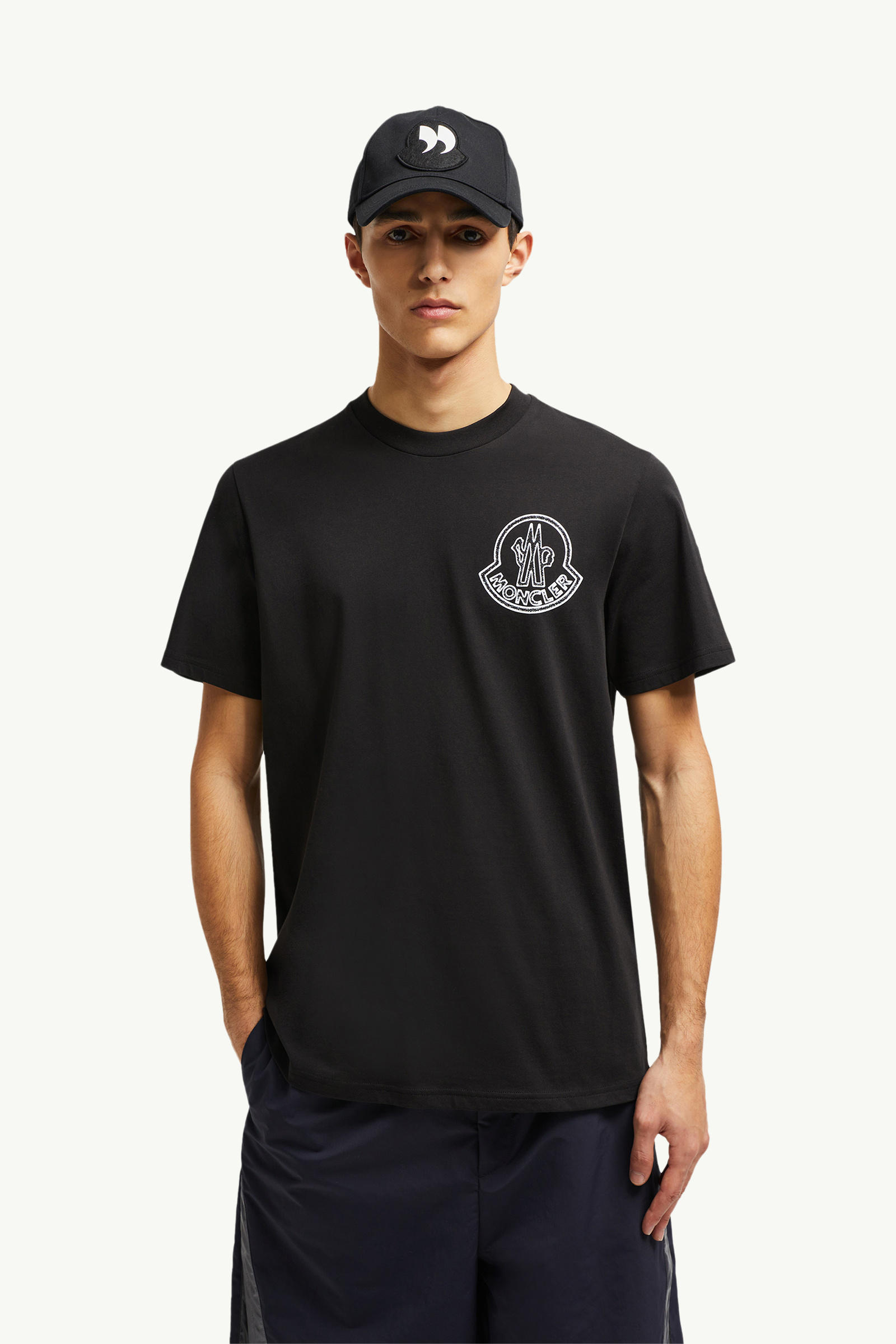 Logo Cotton T-Shirt Men Black Moncler 0