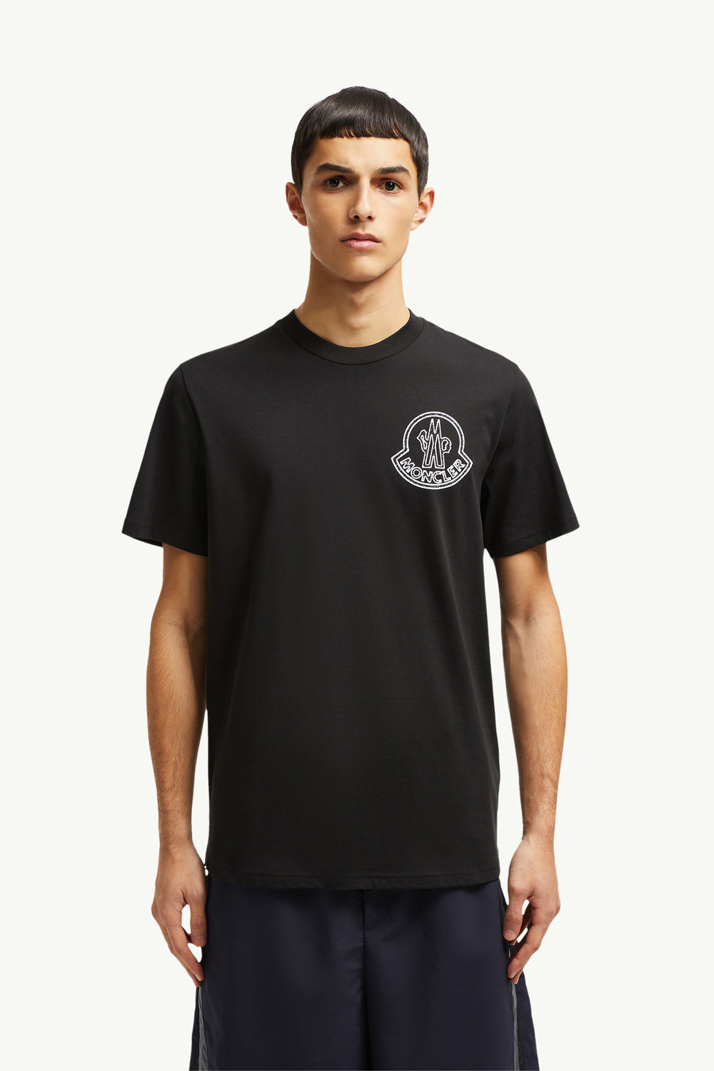 Logo Cotton T-Shirt Men Black Moncler 3