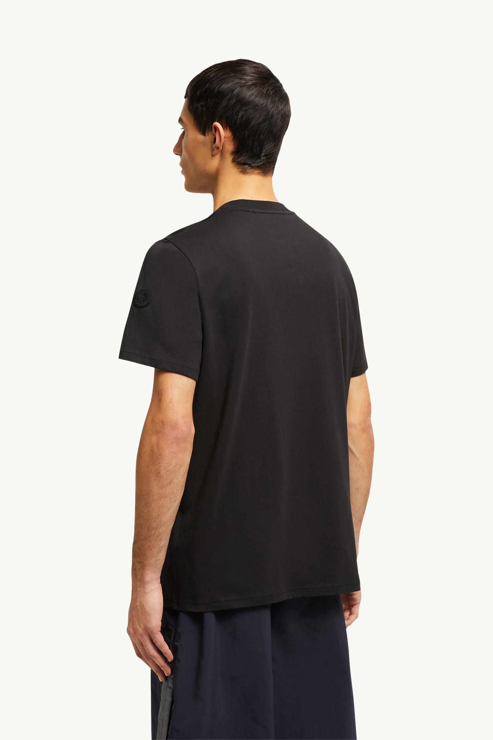 Logo Cotton T-Shirt Men Black Moncler 4