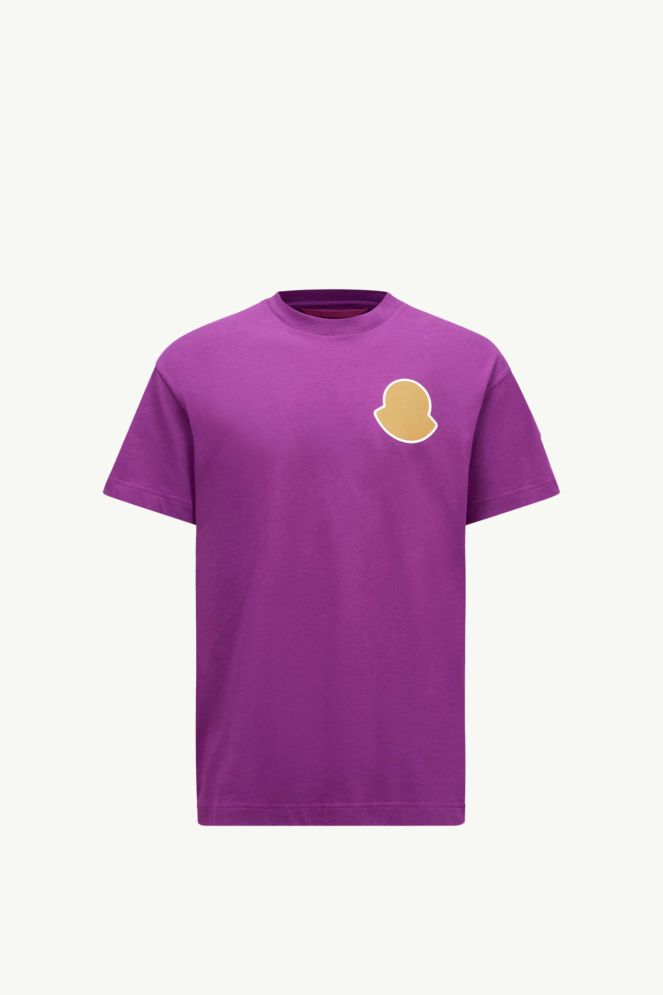 Curved Logo Cotton T-Shirt Men Purple Moncler 2