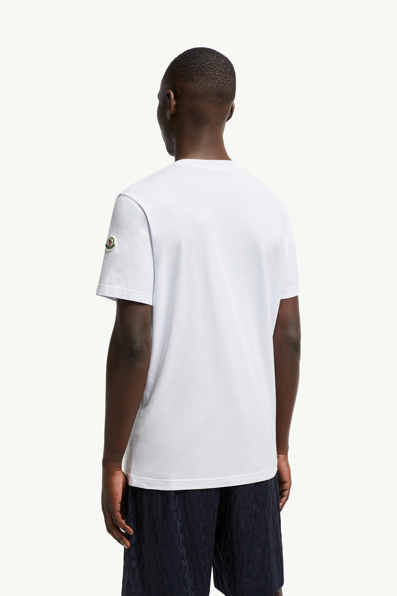 T-shirt en coton à logo requin Hommes Blanc Moncler 4