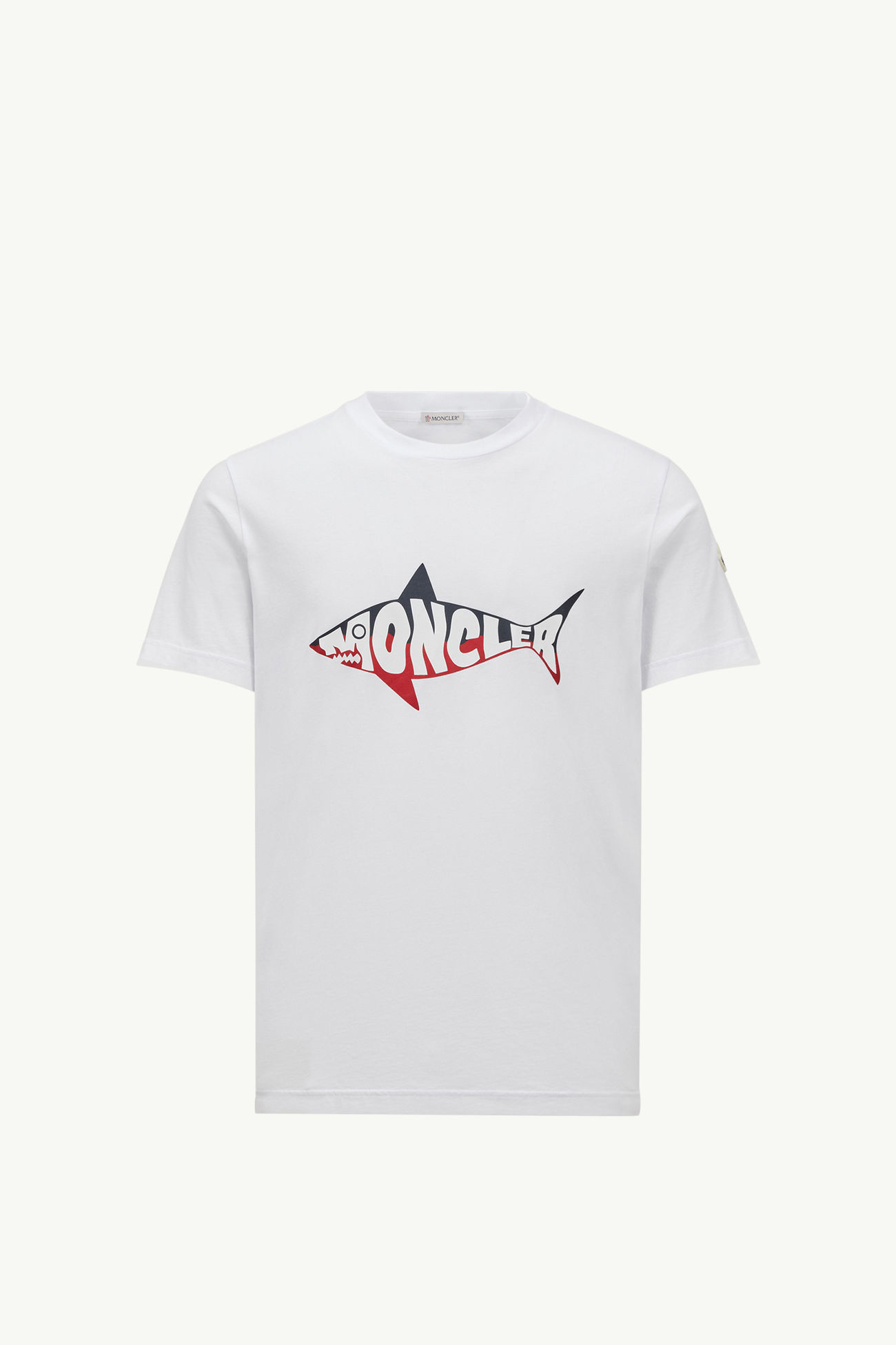Camiseta de algodón con logotipo de tiburón Hombre Blanco Moncler 2