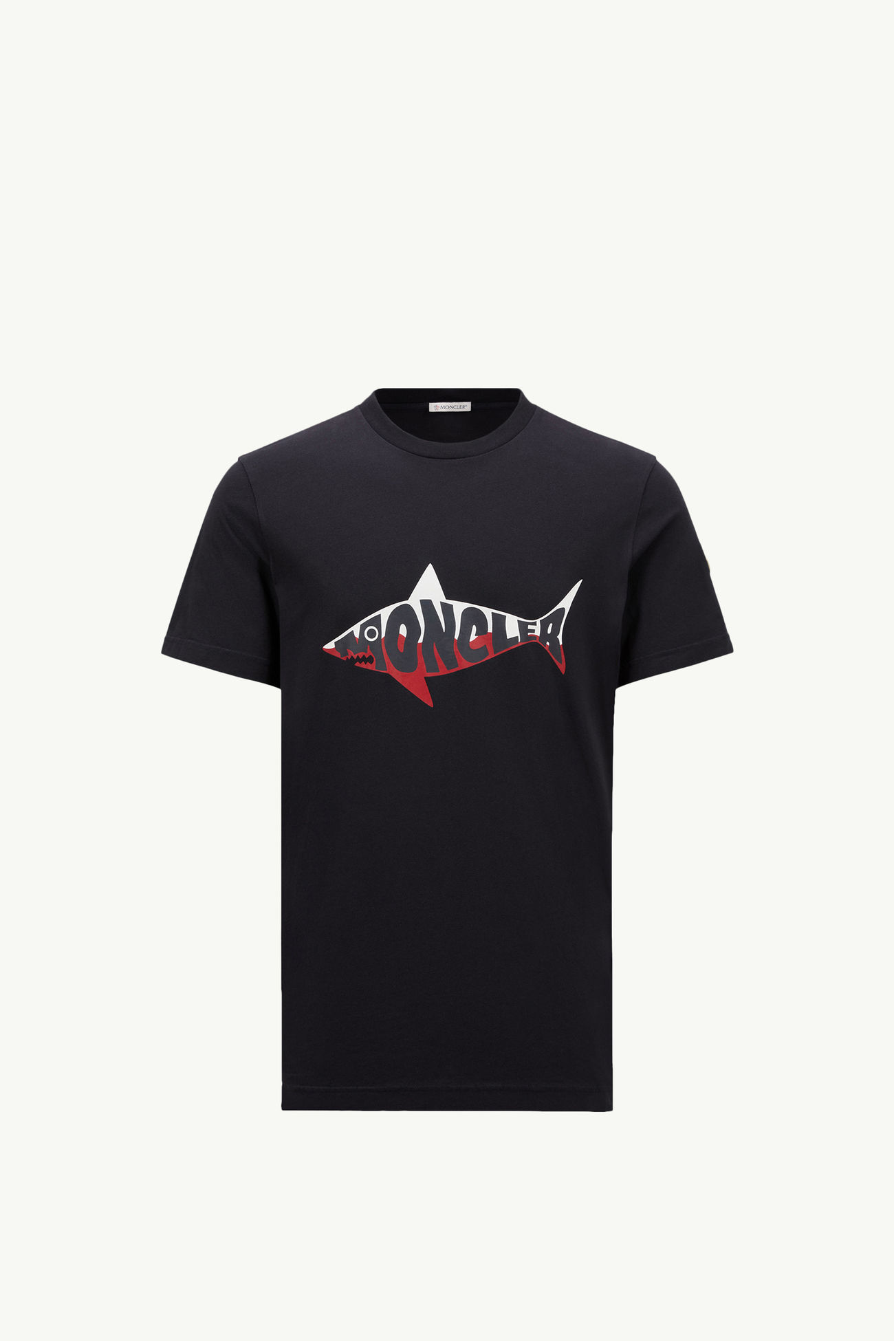 Shark Logo Cotton T-Shirt Men Dark Blue Moncler 2