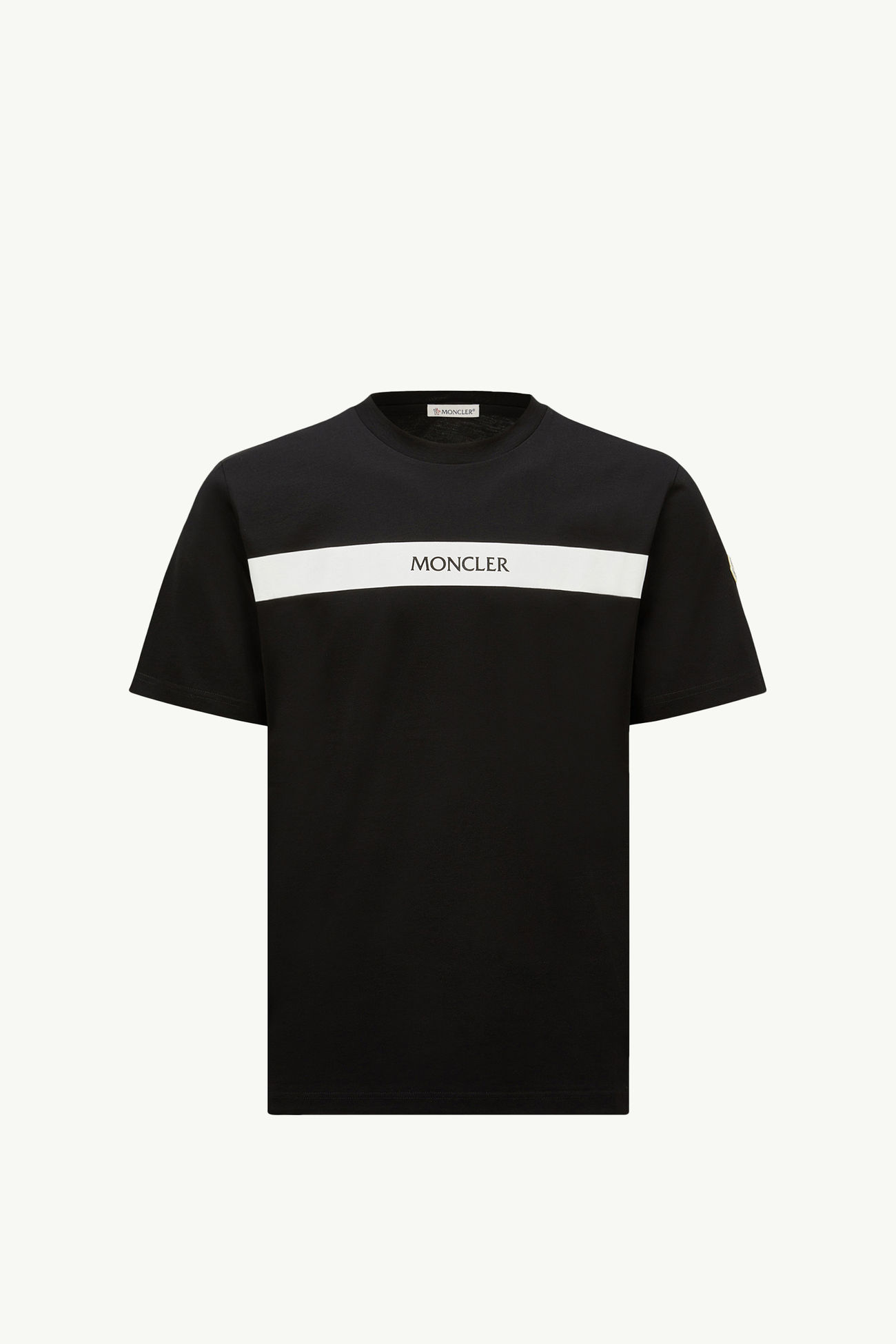 Rubberised Logo Cotton T-Shirt Men Black Moncler 2