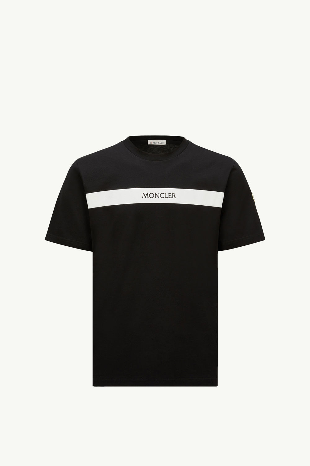 T-shirt in cotone con logo gommato Uomo Nero Moncler 2